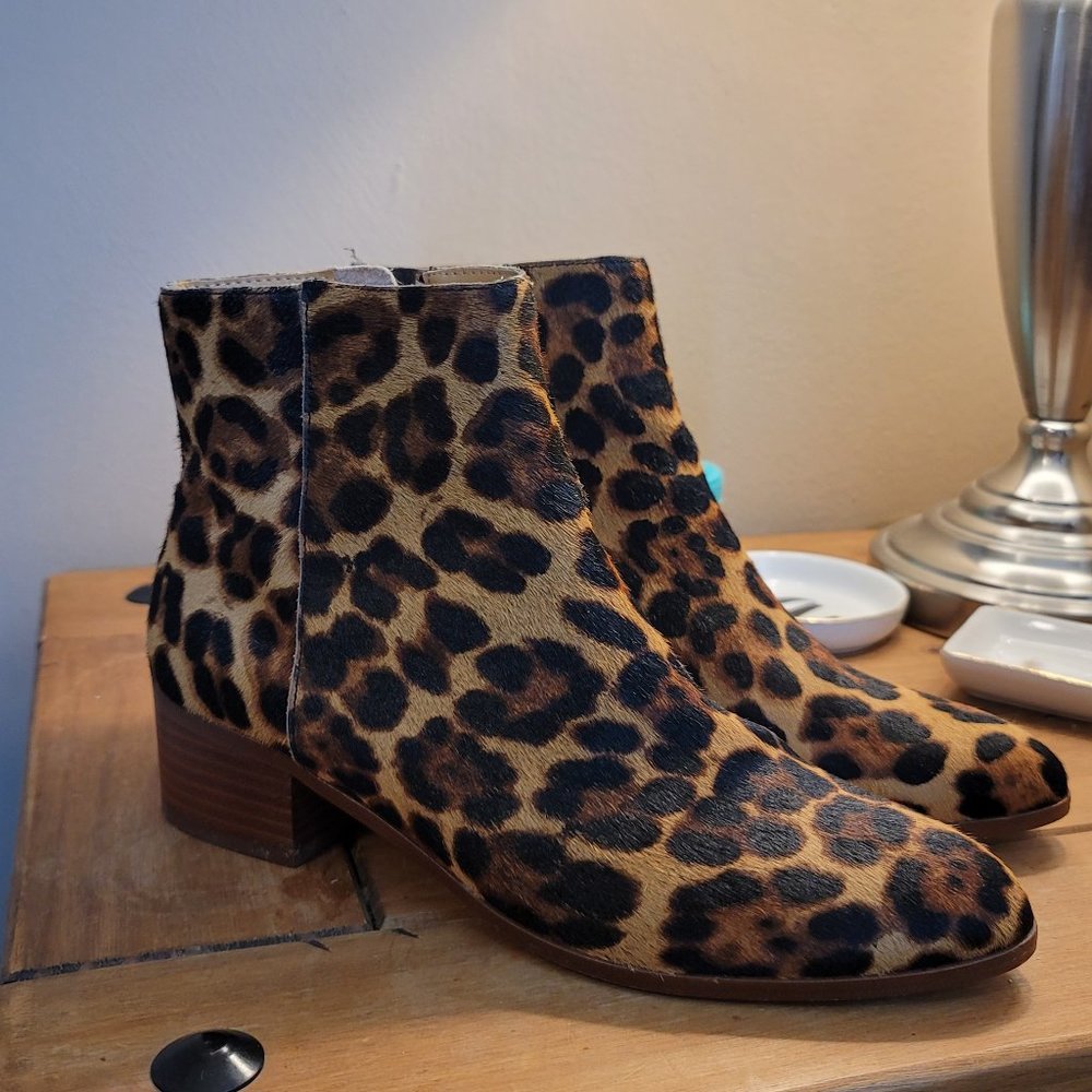 J. Crew Ashton Leopard Print Booties